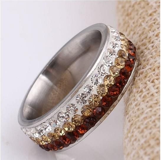 Ring Color: CLASSIC CHAMPAGNE,Ring Size: 11 - Cocktail & Mocktail Rings CZ Crystals With Ombre Effect